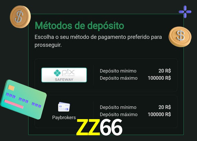 O cassino ZZ66 oferece uma grande variedade de métodos de pagamento